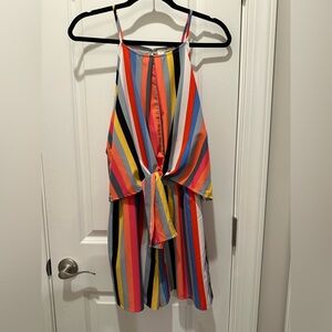 Entro Women’s Multi-Color Striped One-Piece Romper